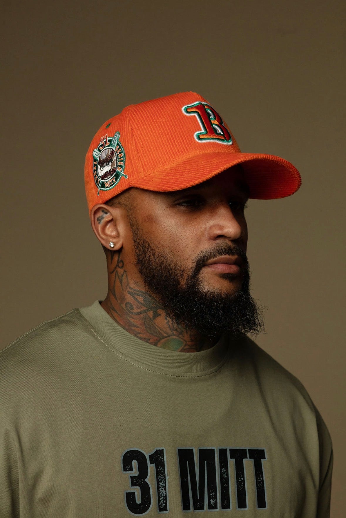 31 Mitt - Orange & Green Corduroy Hat