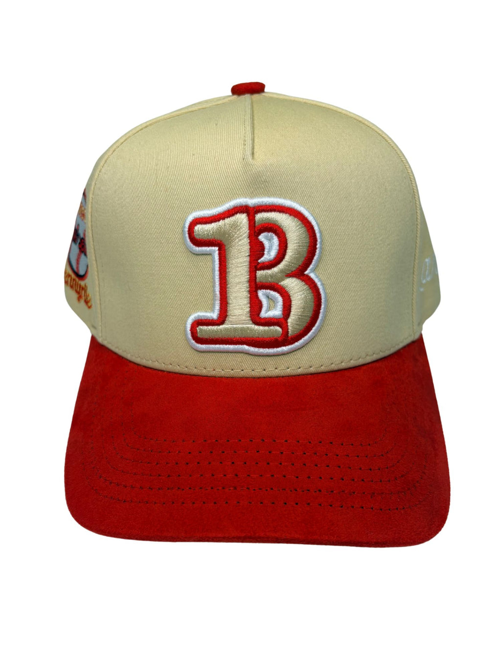 31 Mitt - Tan Hat with Red Suede Brim