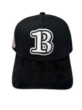 31 Mitt - Black Cotton Hat with Black Suede Brim