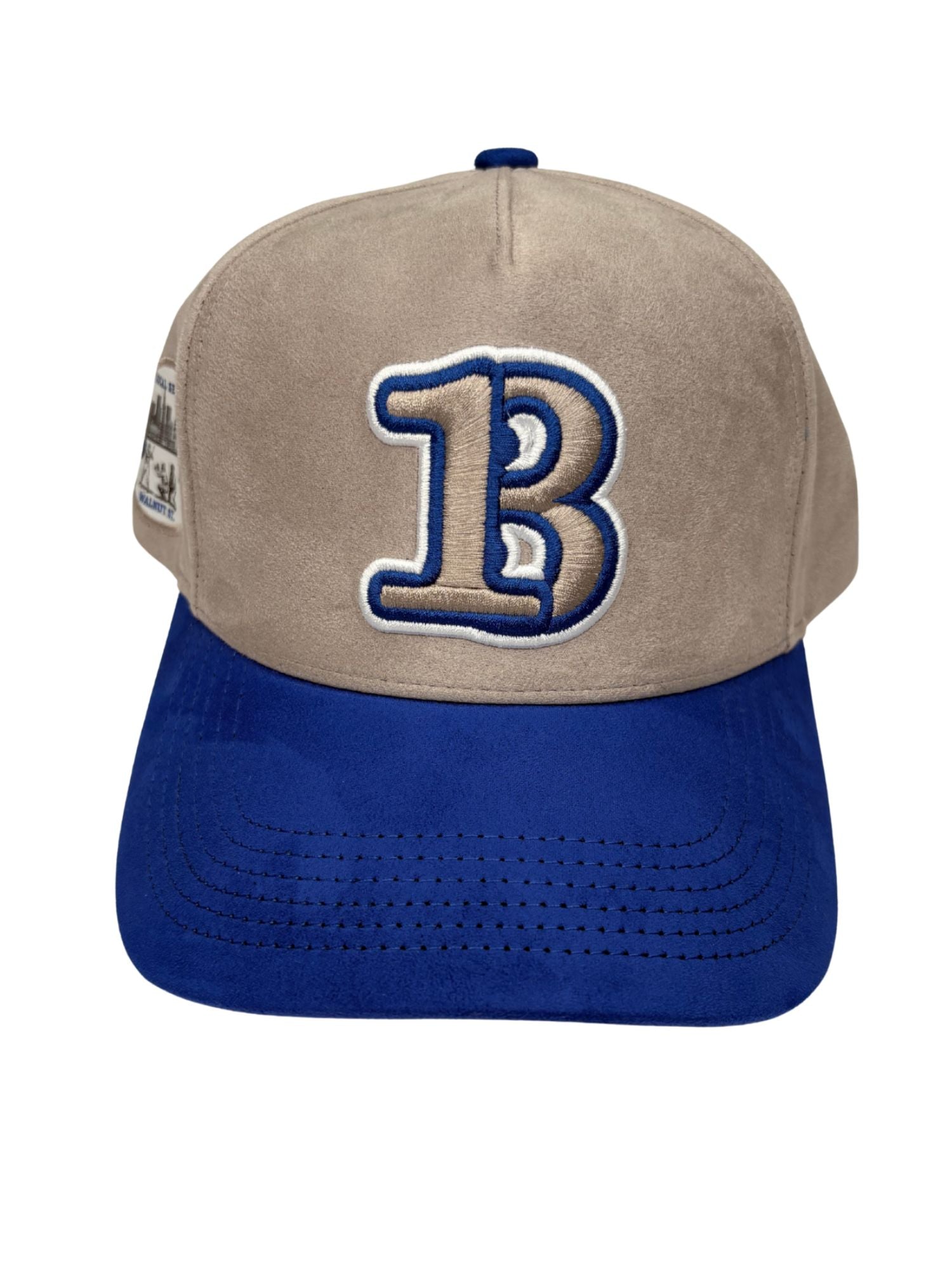 31 Mitt- Gray Hat with Blue Suede Brim
