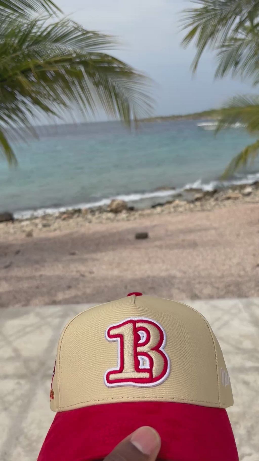 31 Mitt - Tan Hat with Red Suede Brim