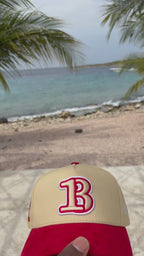 31 Mitt - Tan Hat with Red Suede Brim